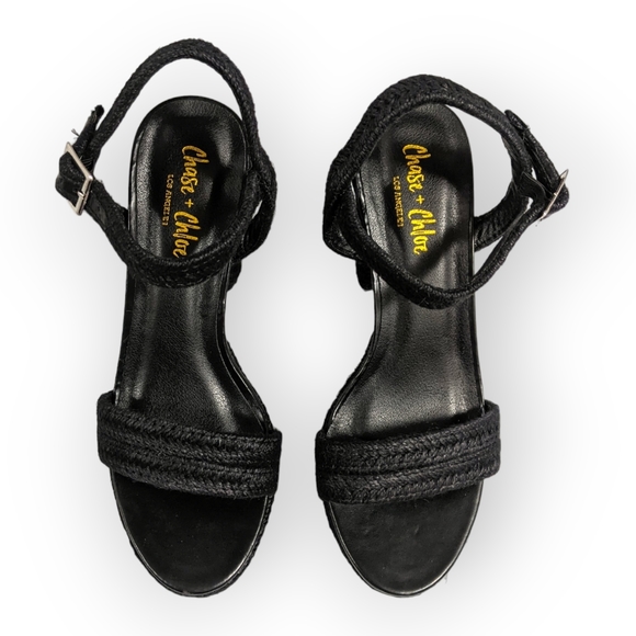 Chase and Chloe Black Lorelie Platform Heeled Sandal 10M - Picture 7 of 10